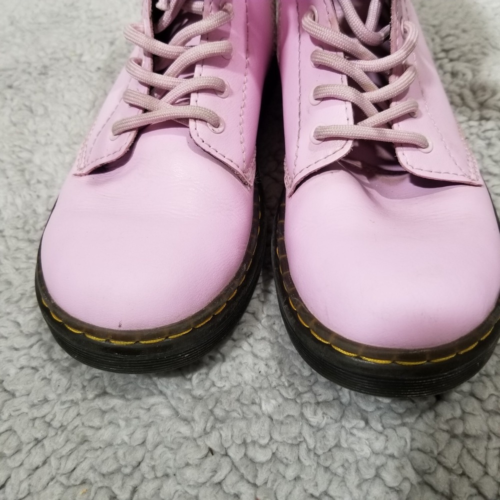 Doc Martens Kids Zavala J Combat Boots Size 3 Pastel Pink Lace Up Punk Grunge - Picture 6 of 16